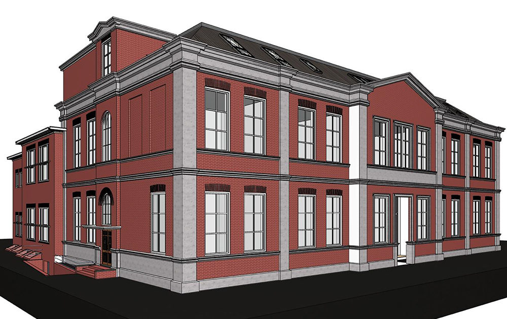 Transformatie ontwerp A&R10 Rijksmonumentaal schoolgebouw tot appartementen te Leiden