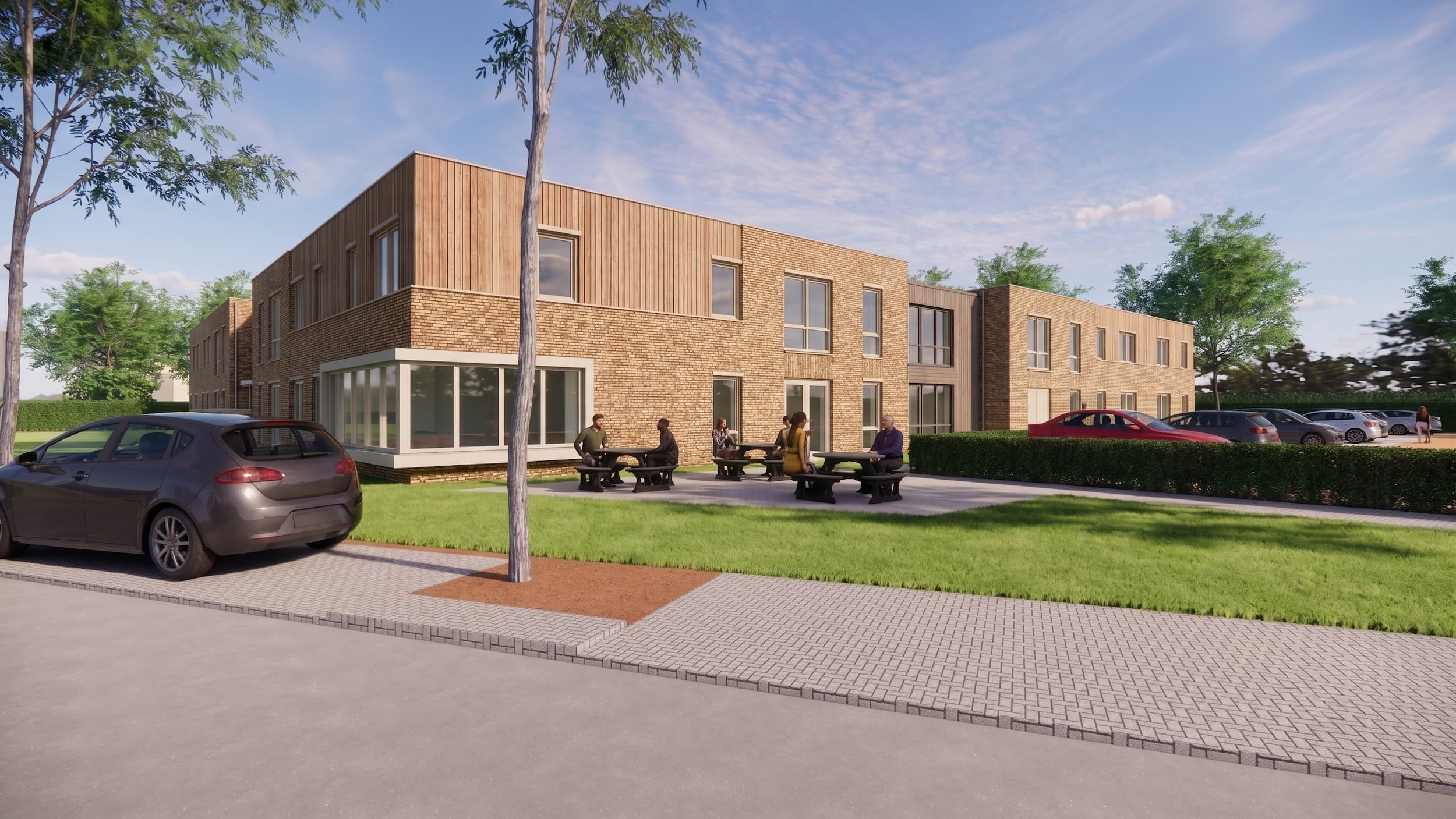Nieuw wooncomplex van Nester en Daelzicht voor zelfstandig wonen met zorg en ondersteuning, passend ingepast in de woonwijk.