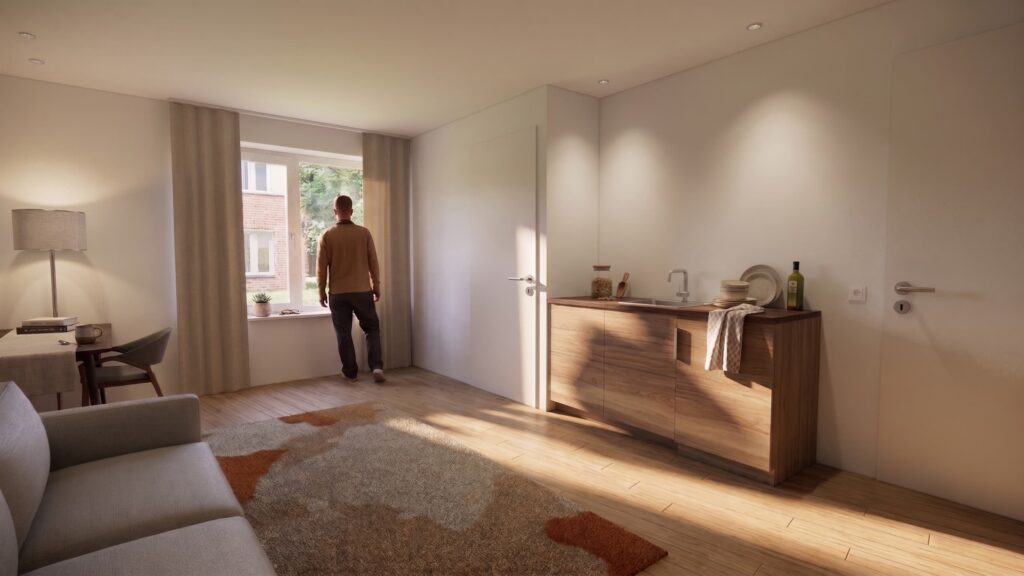 Nieuw wooncomplex van Nester en Daelzicht voor zelfstandig wonen met zorg en ondersteuning, passend ingepast in de woonwijk.